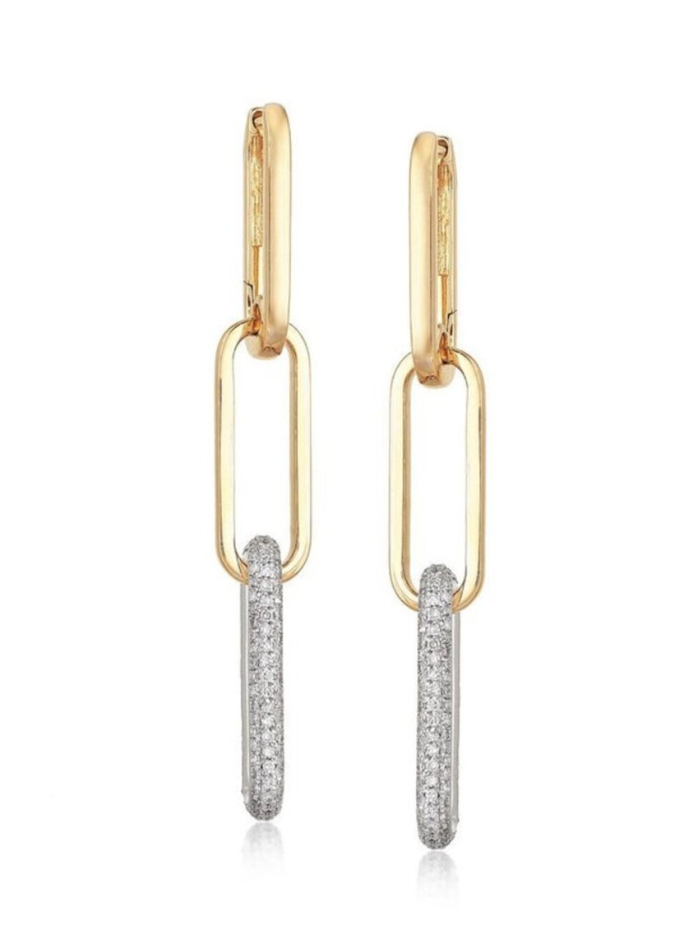 Flow Diamond 14K (or 18k upon request) Yellow Gold Danglers Drop Earrings